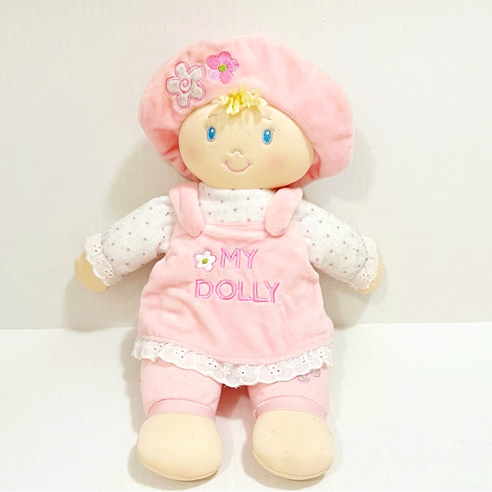 Baby Gund My First Dolly Plush Stuffed Doll 12" Toy Pink White Soft
